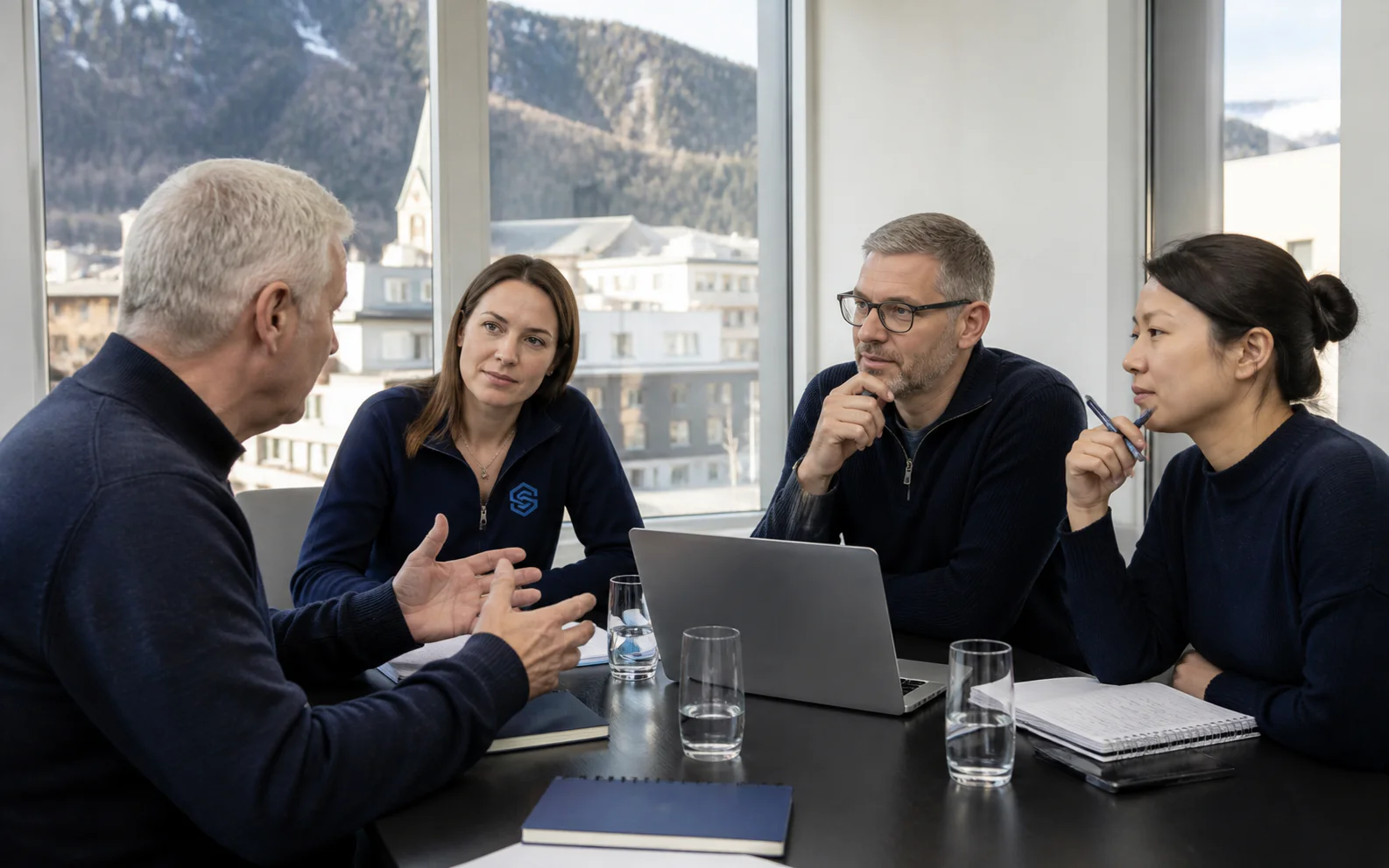 Une équipe Sunitech écoute un client pendant une séance de travail.